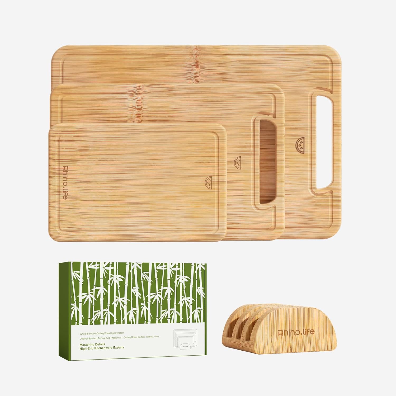Natural Bamboo Cutting Board Set (3-Piece, Non-Toxic & Plastic-Free)