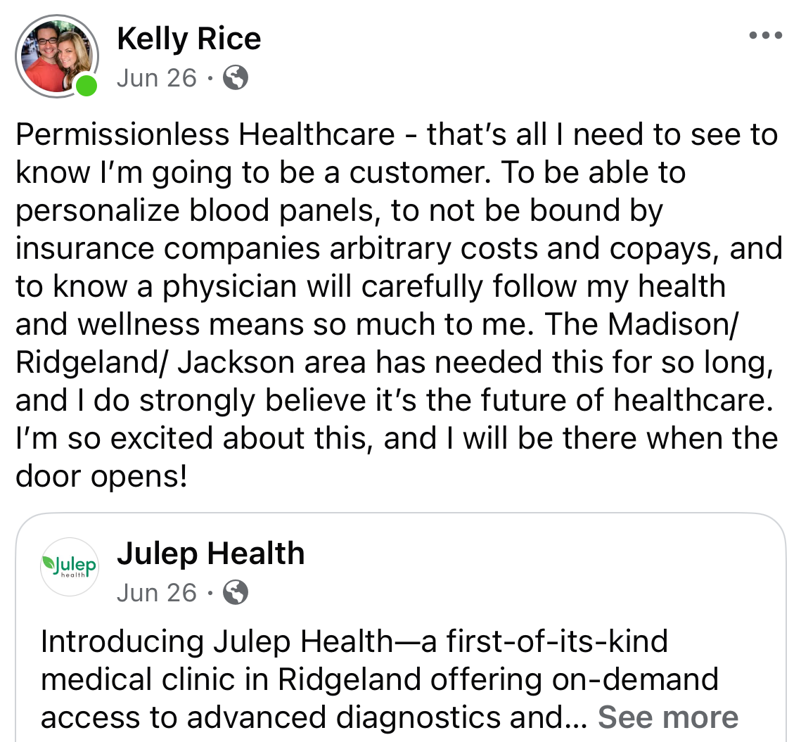 Patient review screenshot