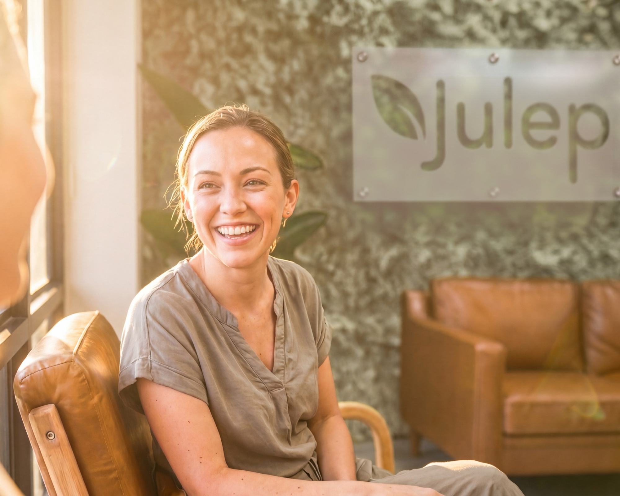 Patient in the Julep Health lounge