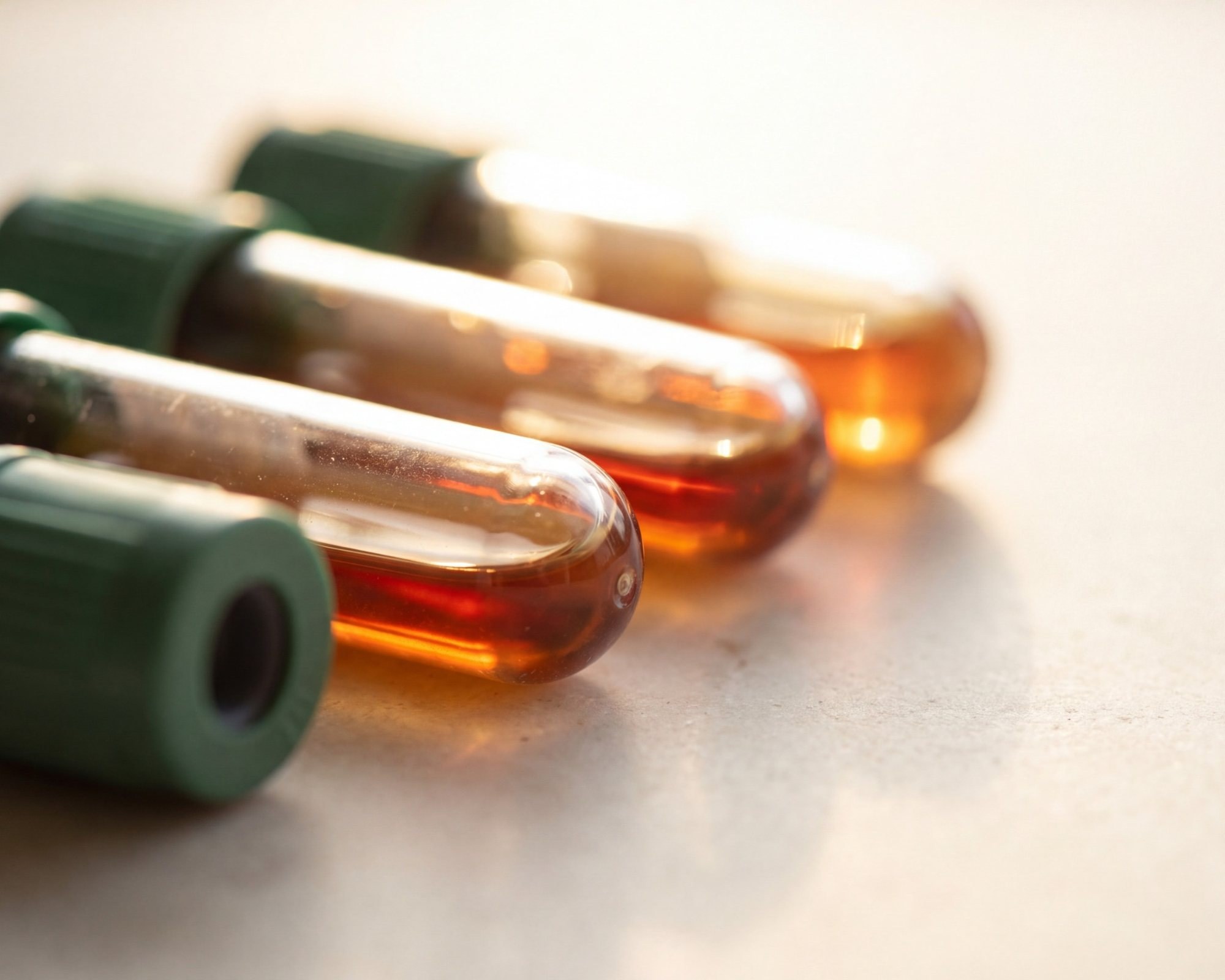 Blood collection tubes prepared for laboratory testing